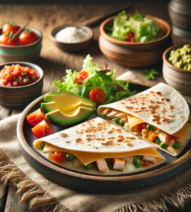 Here is the image of an ethical quesadilla, beautifully presented with ethically sourced ingredients. Enjoy!